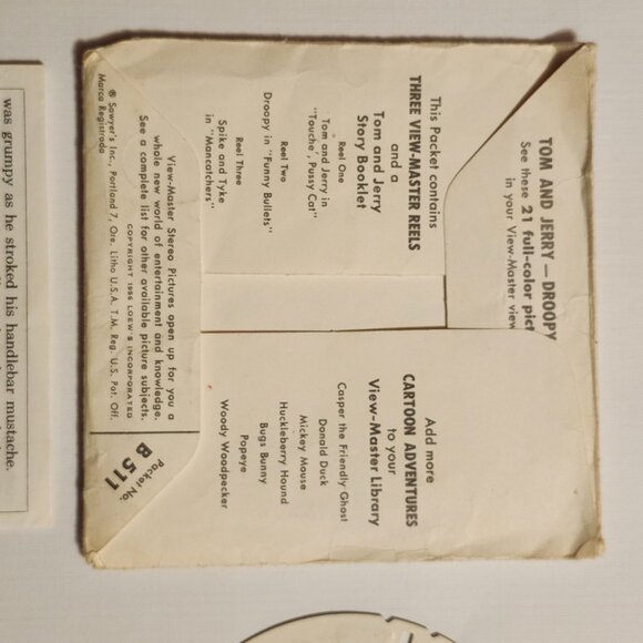 VINTAGE 1956 View Master Tom and Jerry Reels x 2 - Picture 8 of 8